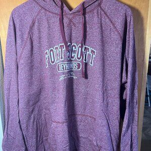Long sleeve Tee Hoodie, Size 2XL, Maroon wash